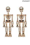 Rhinestone Skeleton Dangle Earrings