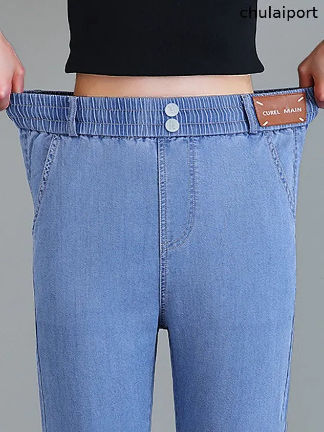 Casual Pocket Stitching Loose Denim Jeans