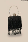 Beaded Fringe Clutch Bag
