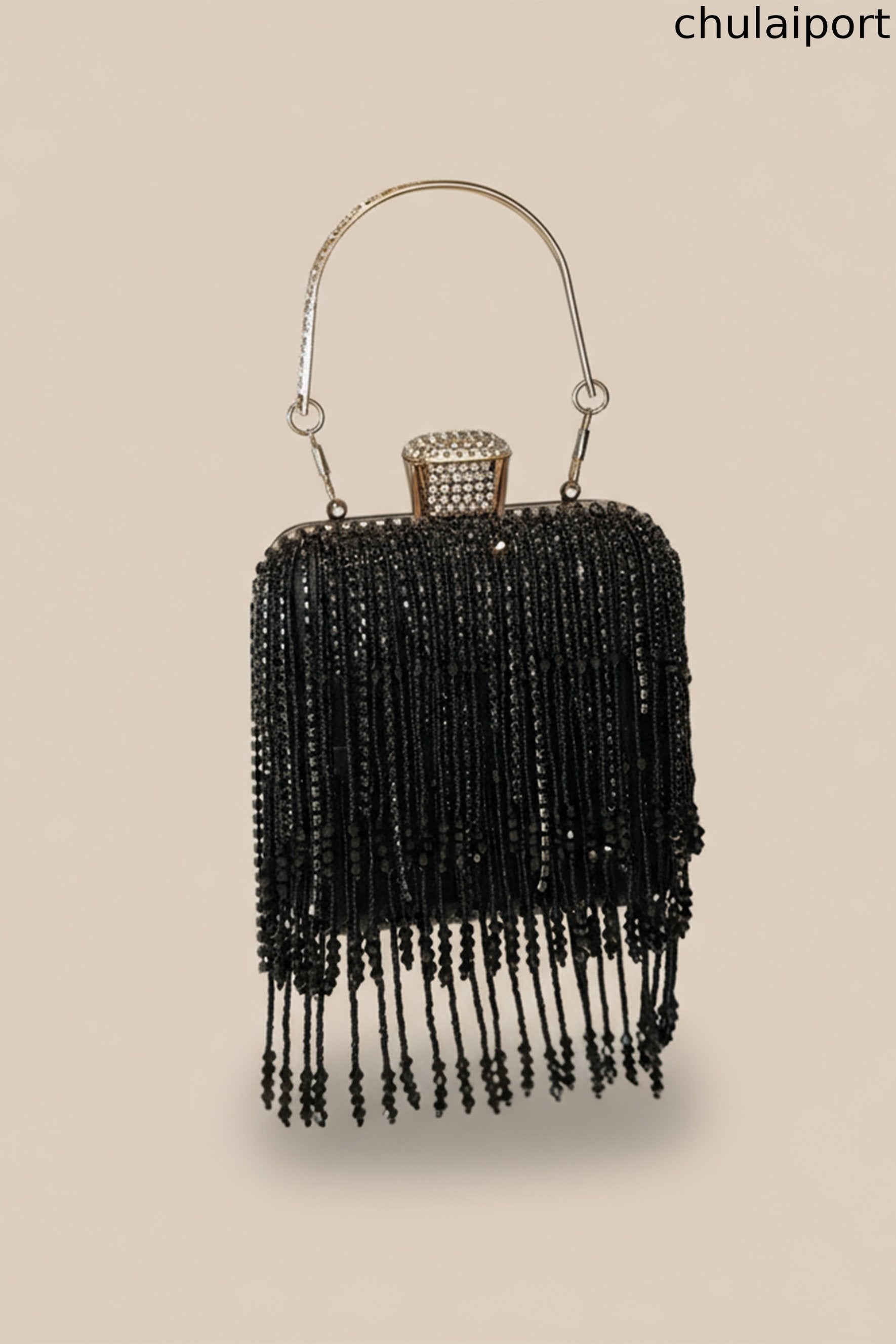 Beaded Fringe Clutch Bag