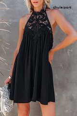 Beautiful Crochet Halter Mini Dress
