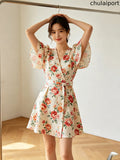floral Belt Mini Dress