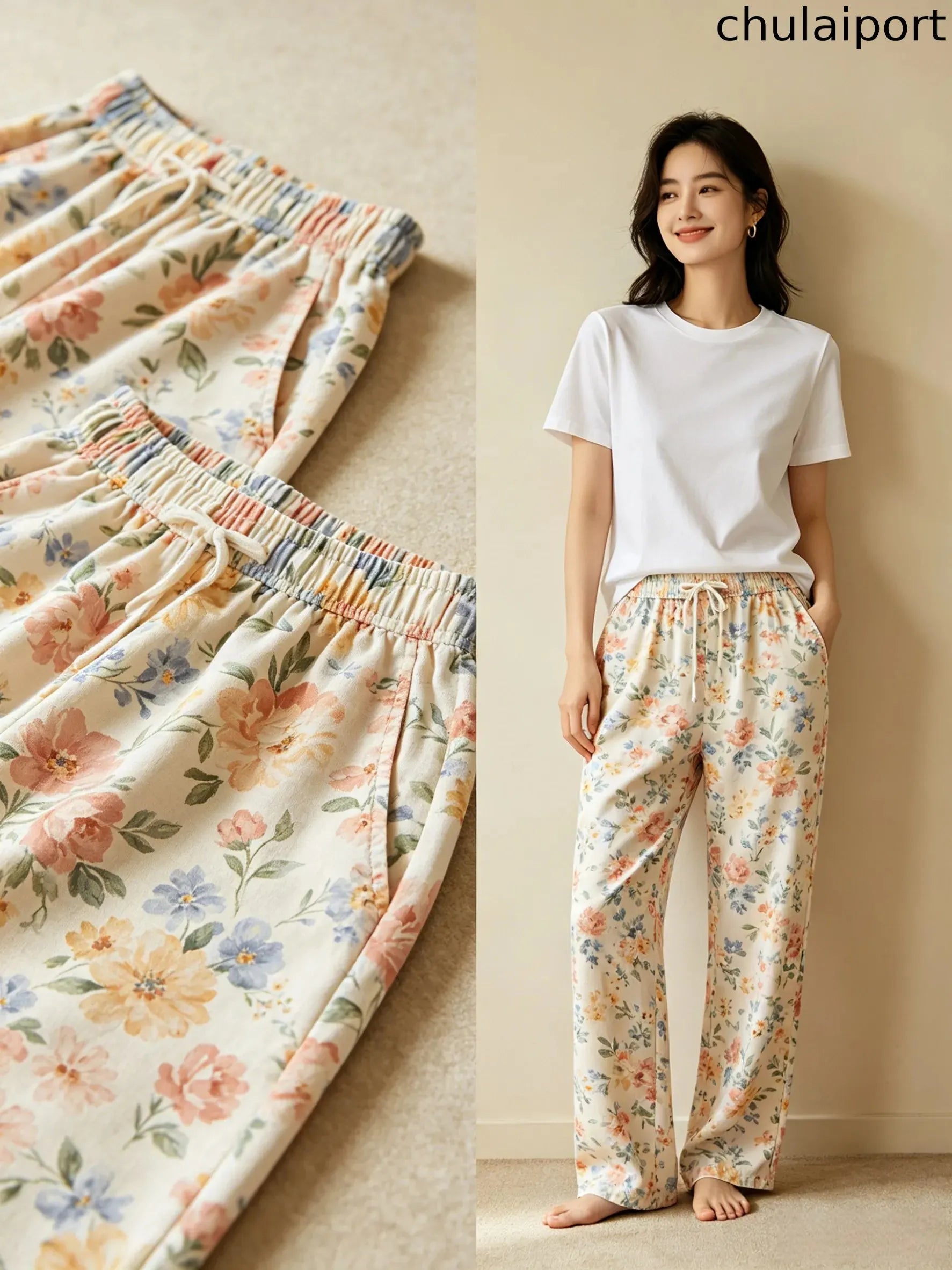 Casual Floral Pants