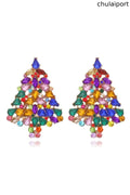 Diamante Christmas Tree Earrings