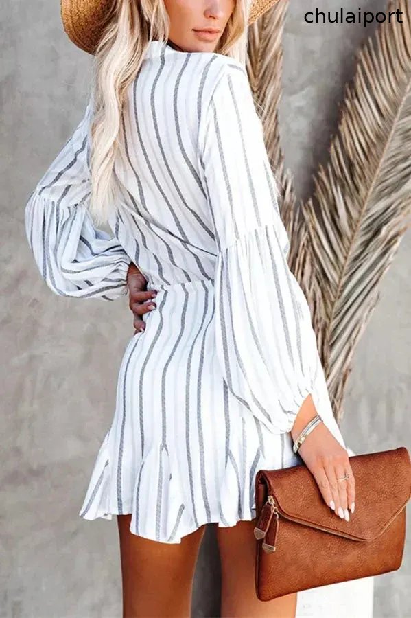 Striped Button Down Mini Dress