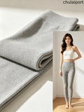 Plain Casual Fleece Knitted Leggings