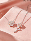 Two-Pack Rose Rhinestones Necklace Set