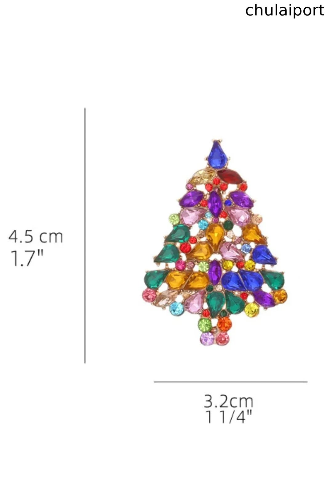 Diamante Christmas Tree Earrings